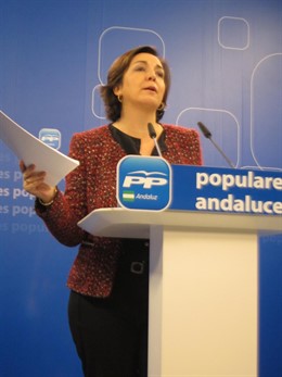 La vicesecretaria de Organización del PP-A, Ana Corredera, en rueda de prensa
