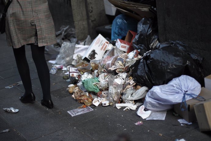 Huelga de limpieza en Madrid - basura