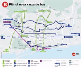 Las diez primeras líneas de la nueva red de autobús de Barcelona