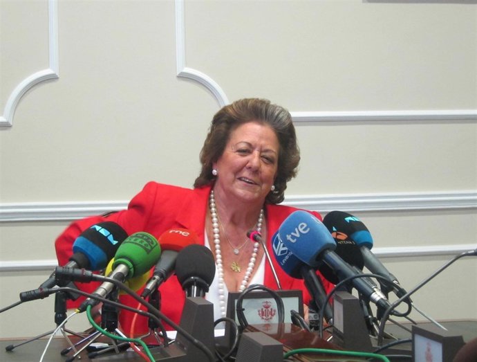 Barberá en la rueda de prensa sobre el Cabanyal