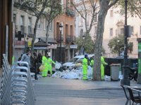 Dispositivo policial de esta noche fue de 500 agentes municipales, 170 dedicados a escoltar a trabajadores de limpieza