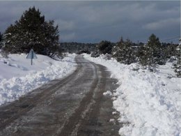 Nieve, nevada, carretera nevada, frío, helada