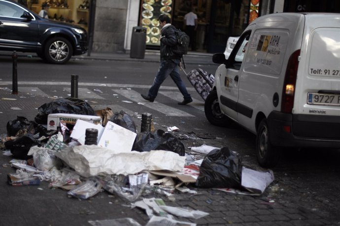 Huelga de limpieza en Madrid - basura
