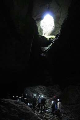 Vista del interior de Cueva Palomera