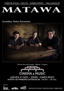 Cartel del concierto del grupo Matawa Trío en Valladolid