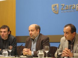 Los tres concejales de IU en el Ayuntamiento de Zaragoza