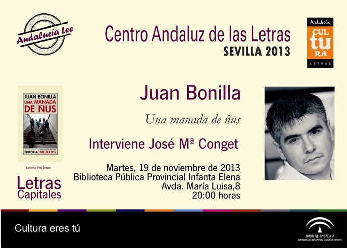Juan Bonilla participa en Letras Capitales