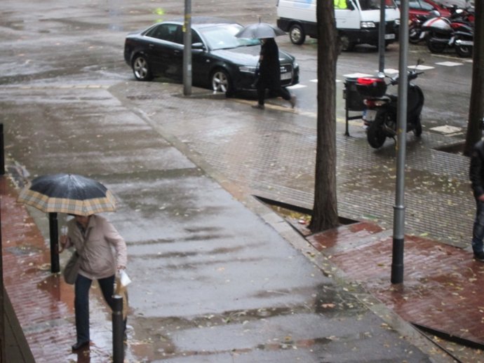 Temporal de lluvia en Barcelona