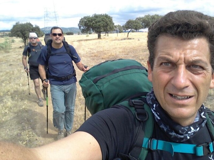 Los tres voluntarios en el Camino de San Juan de Ávila