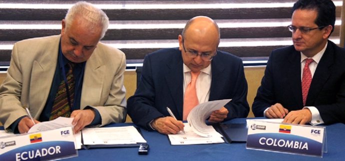 Firma acuerdos fiscalías Colombia, Ecuador y Chile