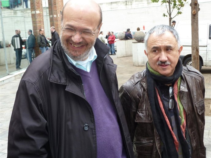 Los sec grls de CC.OO. Y UGT de Catalunya J.C.Gallego y J.M. Àlvarez