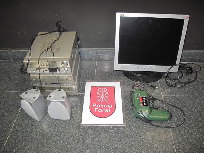 Objetos robados y recuperados por los agentes.