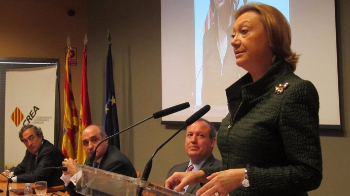 La presidenta de Aragón, Luisa Fernanda Rudi, en la CREA