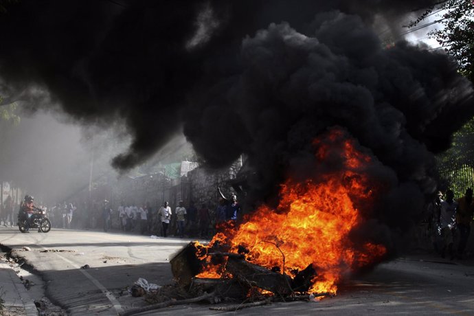 Manifestaciones en Haití pidiendo la renuncia del presidente.