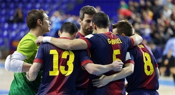 El Barcelona Alusport tras ganar al Inter