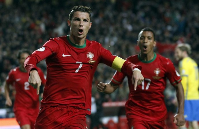 Cristiano Ronaldo, tras marcar con Portugal