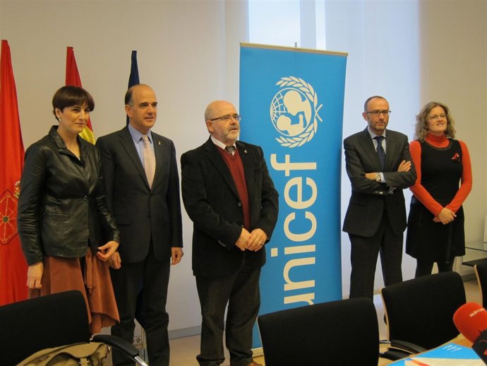 Ortiz, Catalán, Viadero, Posada y Archanco en el desayuno de Unicef