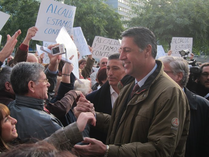 El alcalde X.G.Albiol a su llegada a los juzgados