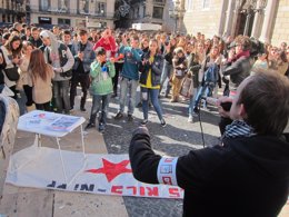 Concentración de estudiantes en Barcelona contra la Lomce 
