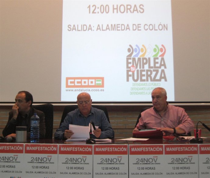 Antonio Herrera y Francisco Carbonero, de CCOO, en Málaga