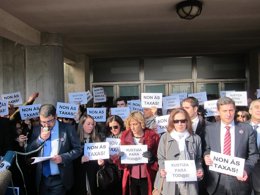Concentración de abogados en Santiago de Compostela contra las tasas judiciales