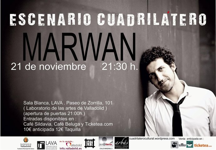 Cartel del concierto de Marwan en el LAVA