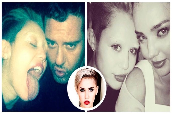 Miley sin cejas 