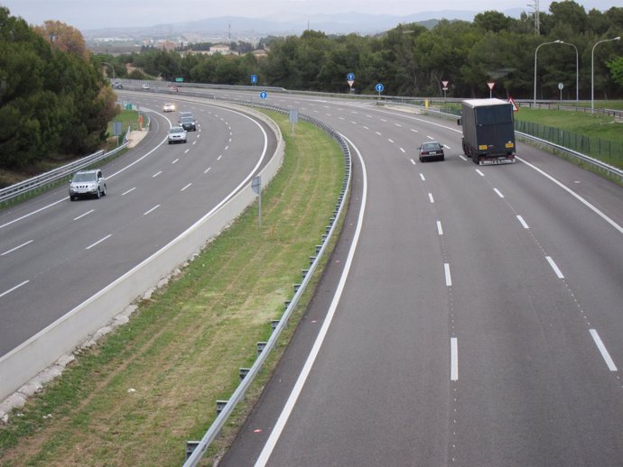 Carretera, autopista, tráfico, operación salida, retorno