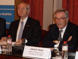 El pte de la Cámara de Comercio de Barcelona M.Valls y el alcalde de Bcn X.Trias