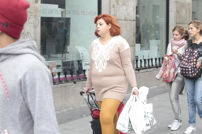 Gente, consumidores, compras