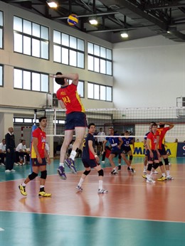 Iban Perez Seleccion Española Voleibol Contra Eslovaquia