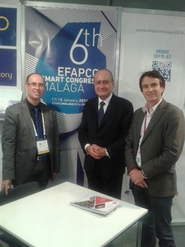 El alcalde de málaga y paco quereda en la EIBTM de Barcelona congresos turismo