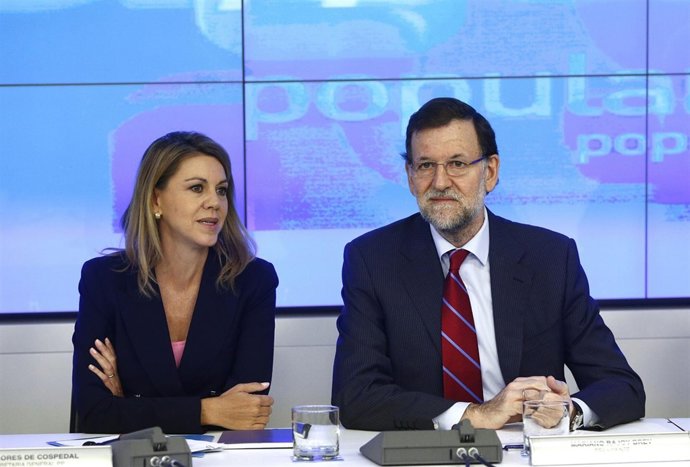 María Dolores de Cospedal y Mariano Rajoy en la Ejecutiva del PP