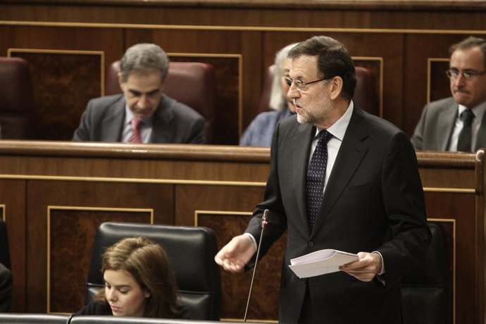 Rajoy y Santamaría en el Congreso