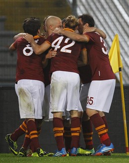 La Roma celebra su récord histórico en la Serie A