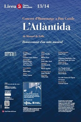 Cartel de 'L'Atlàntida' del Gran Teatre del Liceu