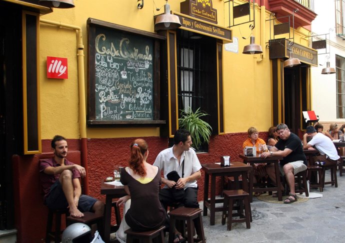Turistas en el centro.