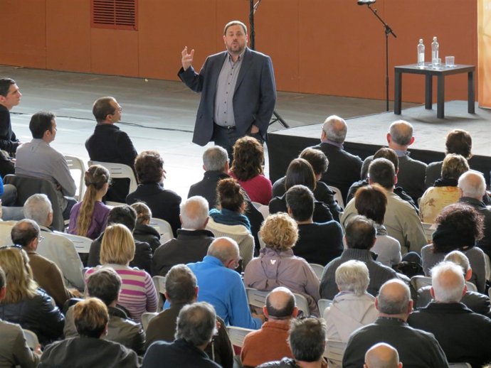 Oriol Junqueras (ERC) en Banyoles (Girona)
