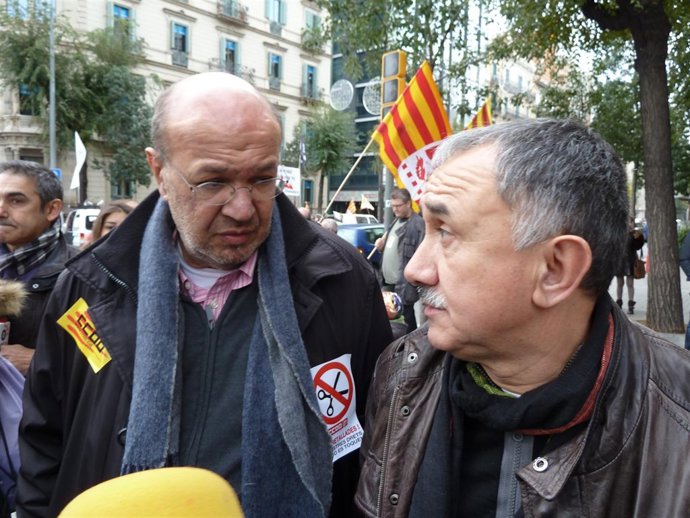 Los sec grls de CC.OO. Y UGT de Catalunya J.C.Gallego y J.M.Àlvarez