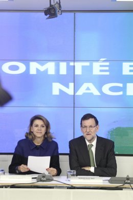 Rajoy y Cospedal en el Comité Ejecutivo del PP en Génova