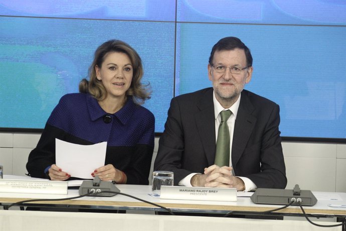 Rajoy y Cospedal en el Comité Ejecutivo del PP en Génova