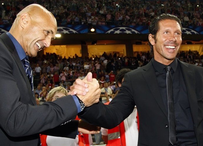 Luciano Spalletti saluda a Simeone en el Calderón