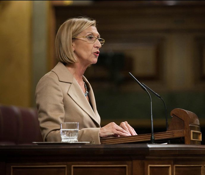 La portavoz de UPyD, Rosa Díez, en el hemiciclo