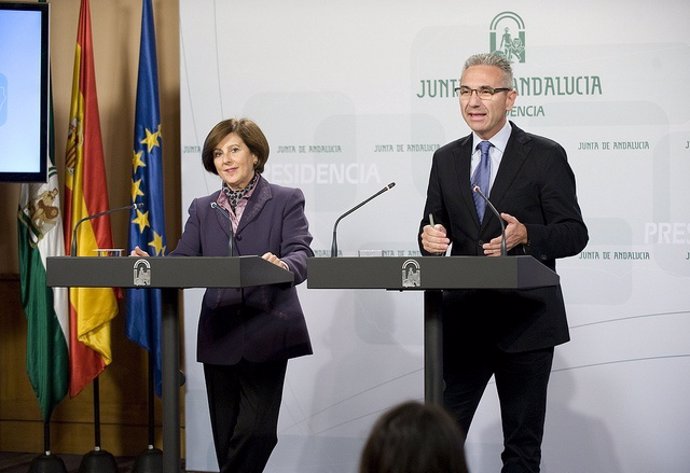 María José Sánchez Rubio y Miguel Ángel Vázquez, hoy en rueda de prensa