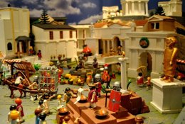 Un de los dioramas del belén de Tomares.