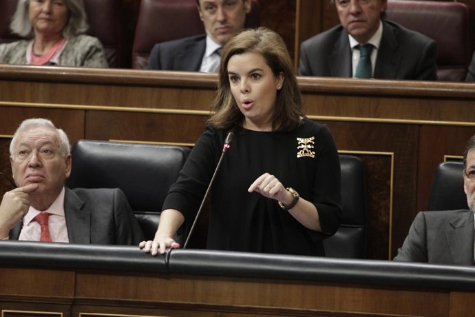 Soroya Sáenz de Santamaría hablando en el Pleno del Congreso