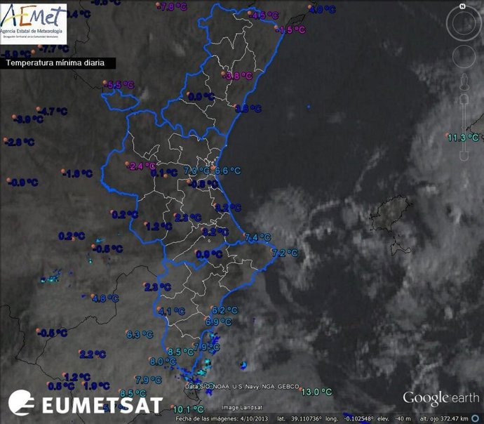 Últimas precipitaciones caídas ne la Comunitat