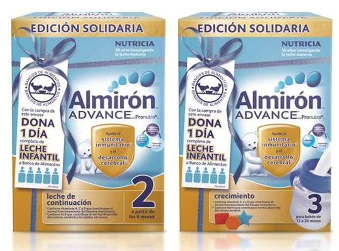 Danone Nutricia dona biberones de su leche infantil Almirón a Banco de Alimentos