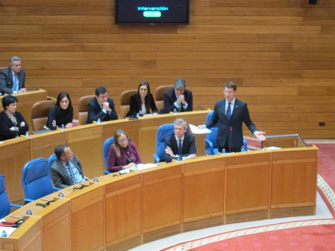 Feijóo durante la sesión de control del 27 de noviembre en el Parlamento
