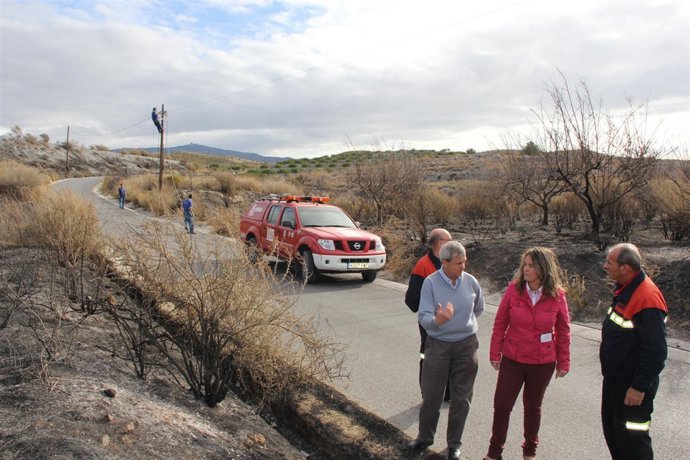 La alcaldesa de Motril visita zona incendiada